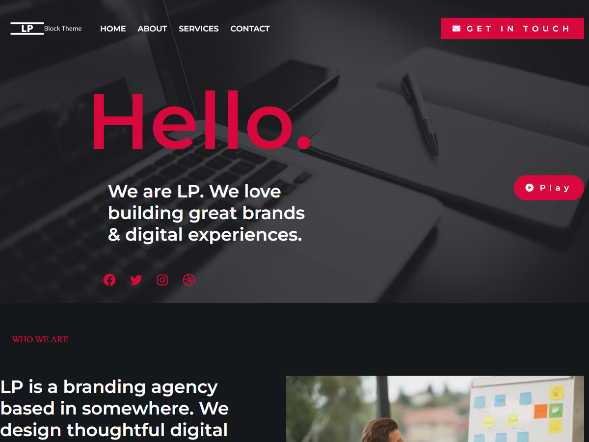 Landing Page Block theme screenshot