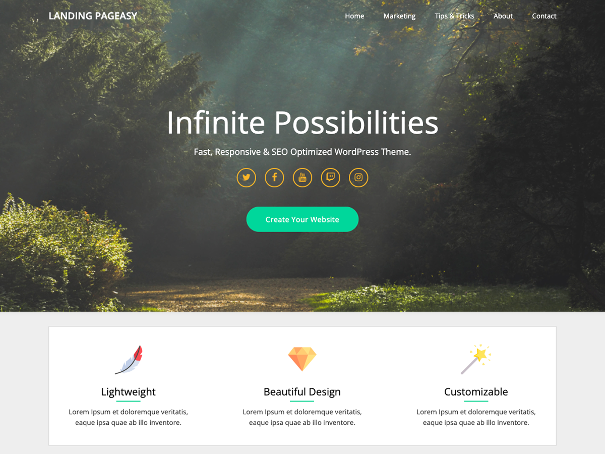 Landing Pageasy theme screenshot