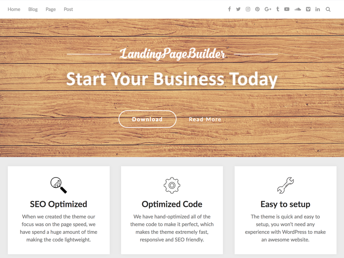 LandingPageBuilder theme screenshot