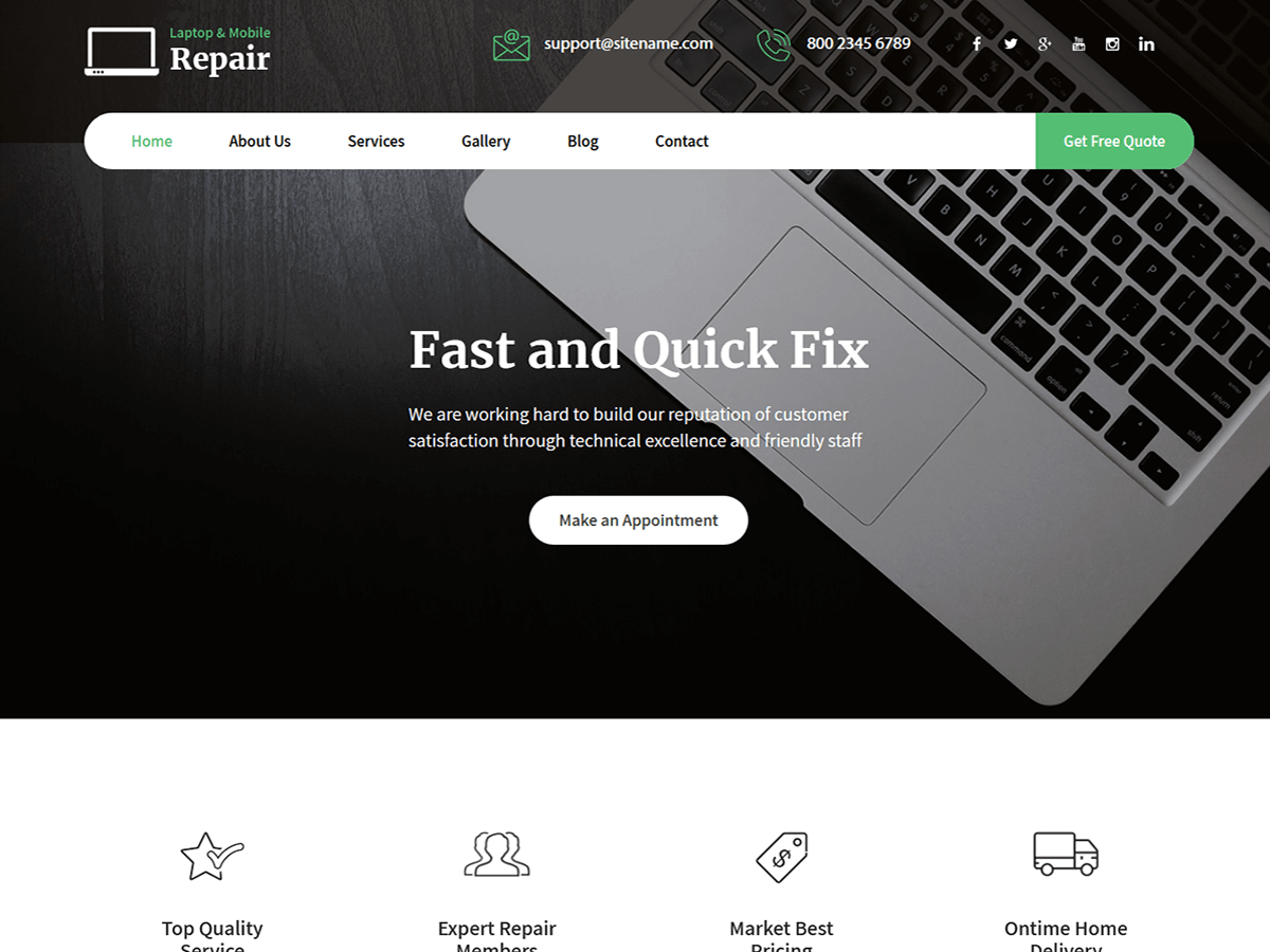 Laptop Repair theme screenshot