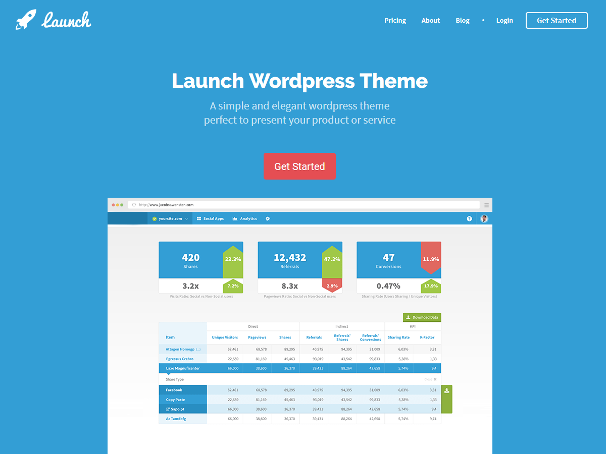 Launch theme screenshot