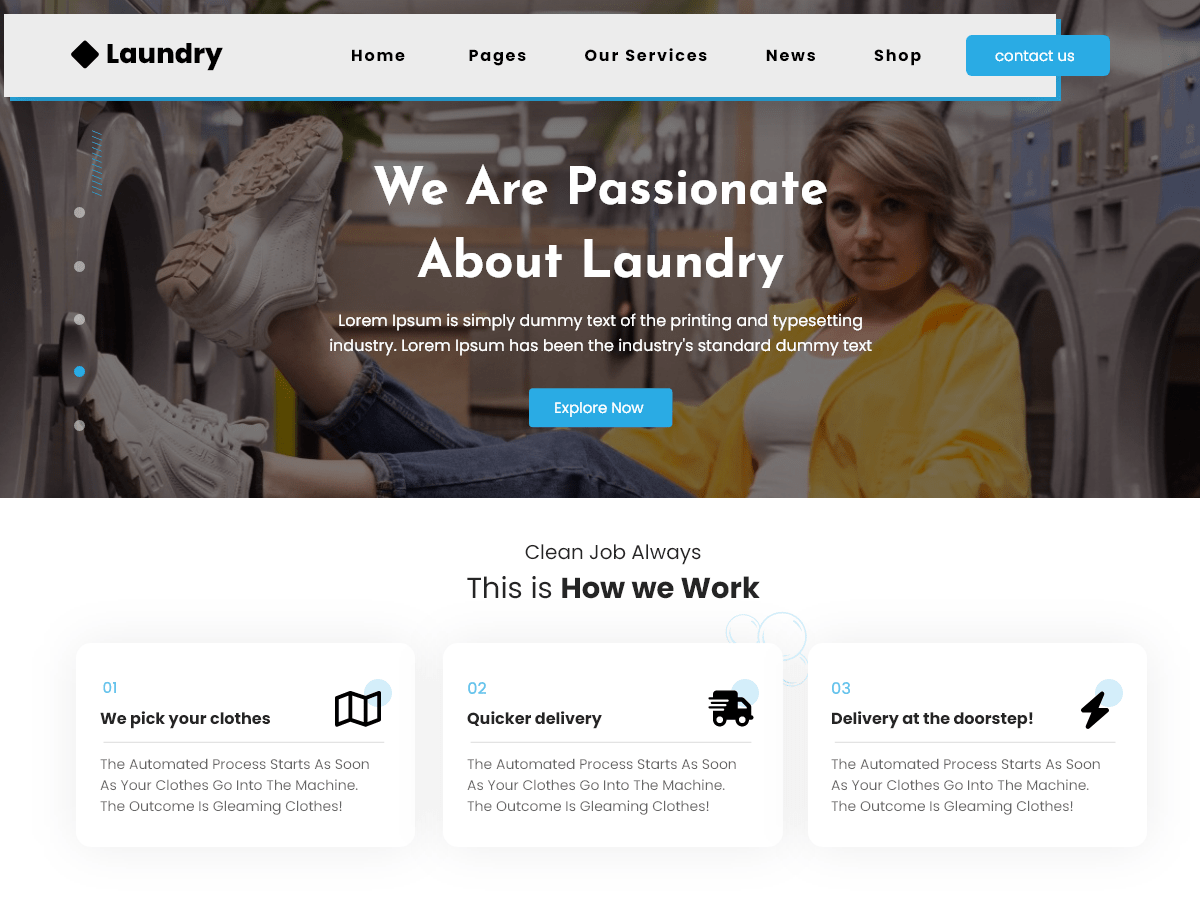 Laundry Services theme screenshot