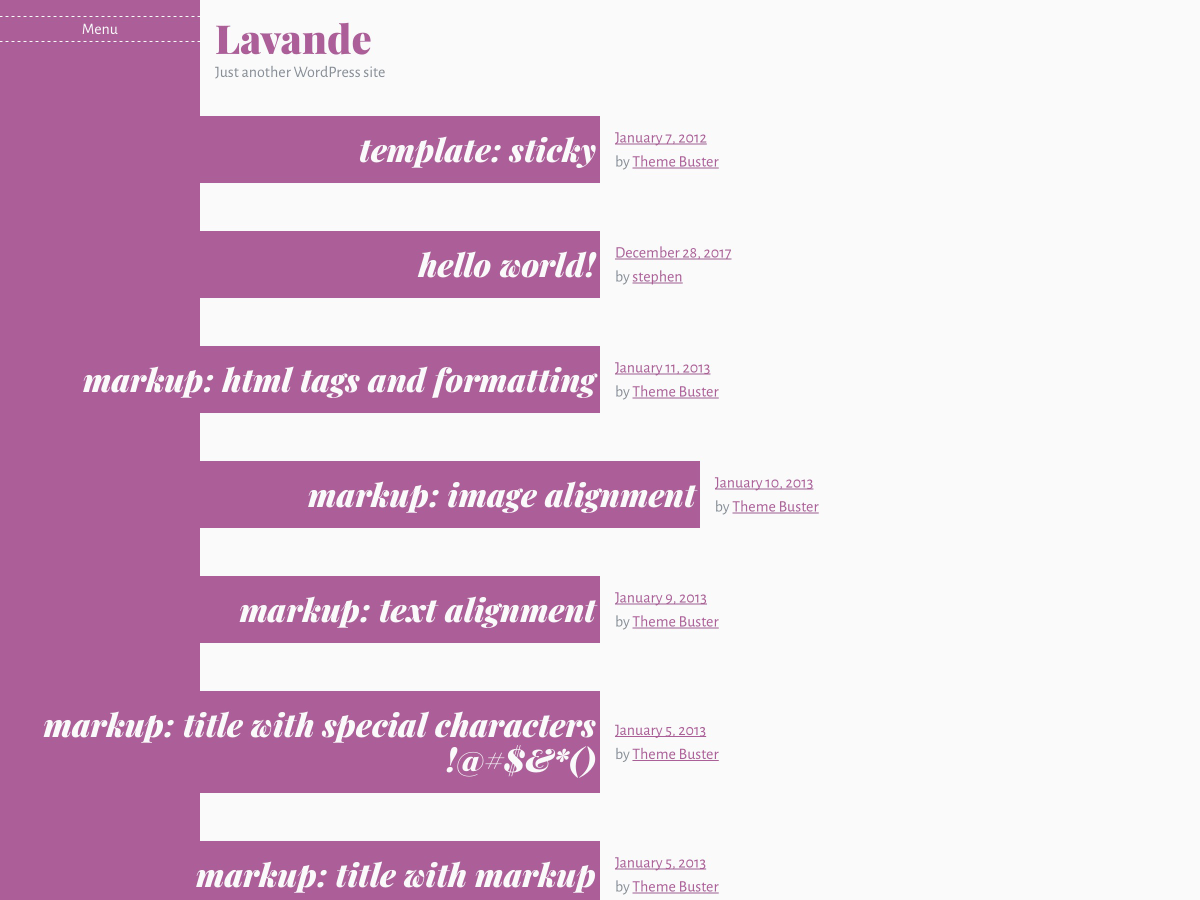 Lavande theme screenshot