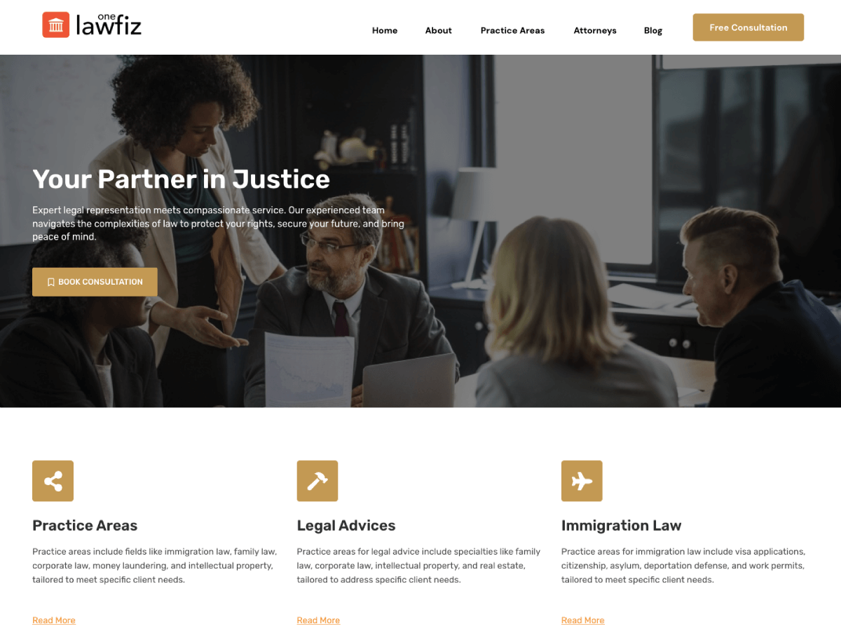 Lawfiz One theme screenshot