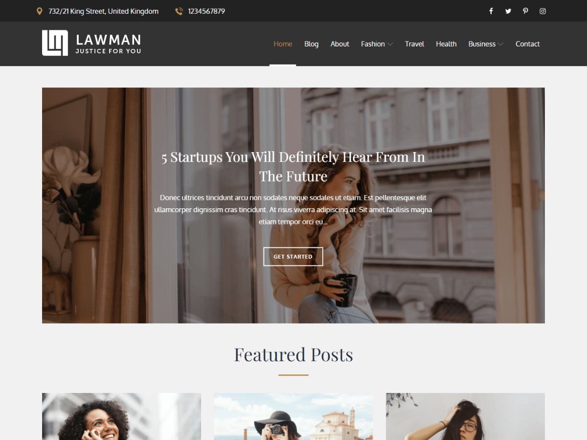 Lawman Blog theme screenshot