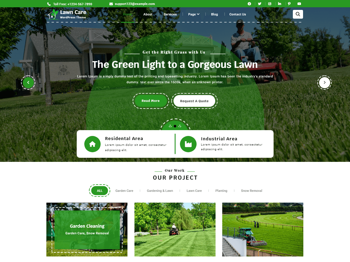 Lawn Care theme screenshot