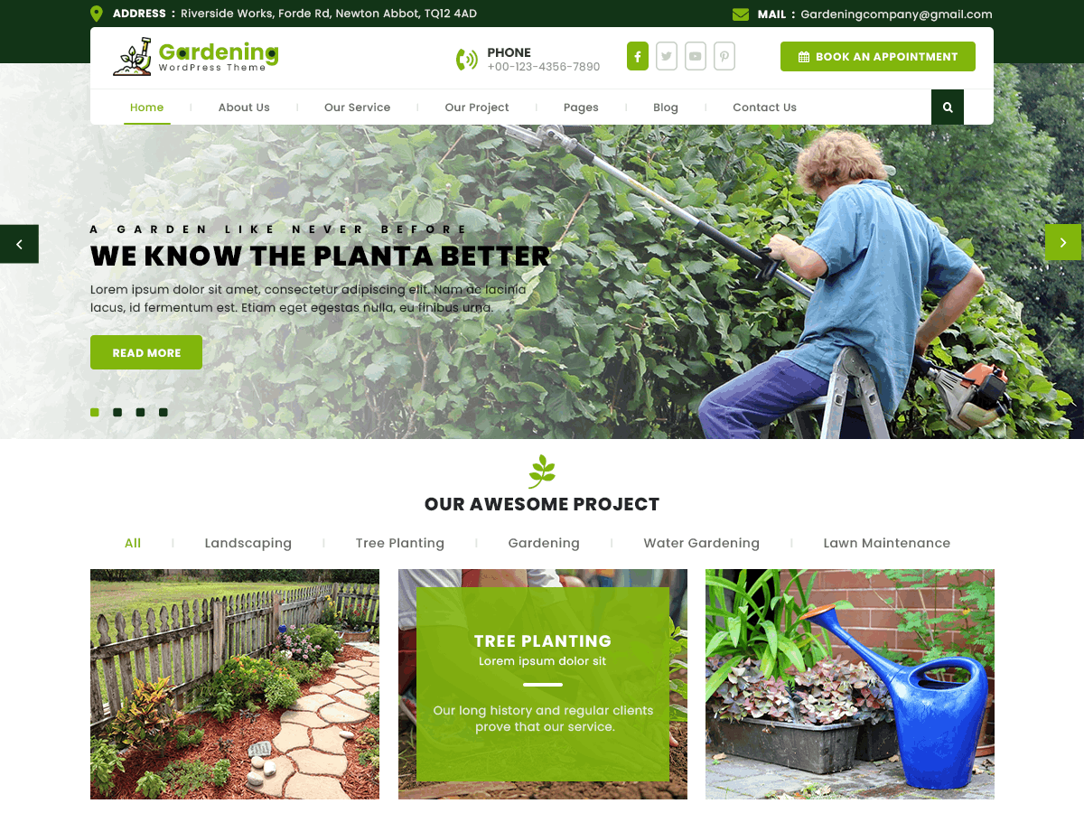 Lawn Gardner theme screenshot
