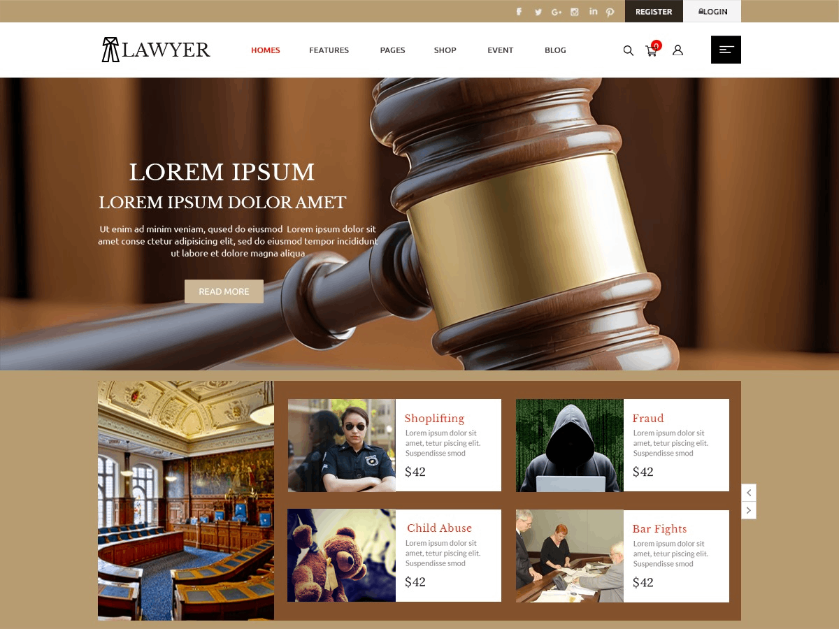 Lawyer Consultant theme screenshot