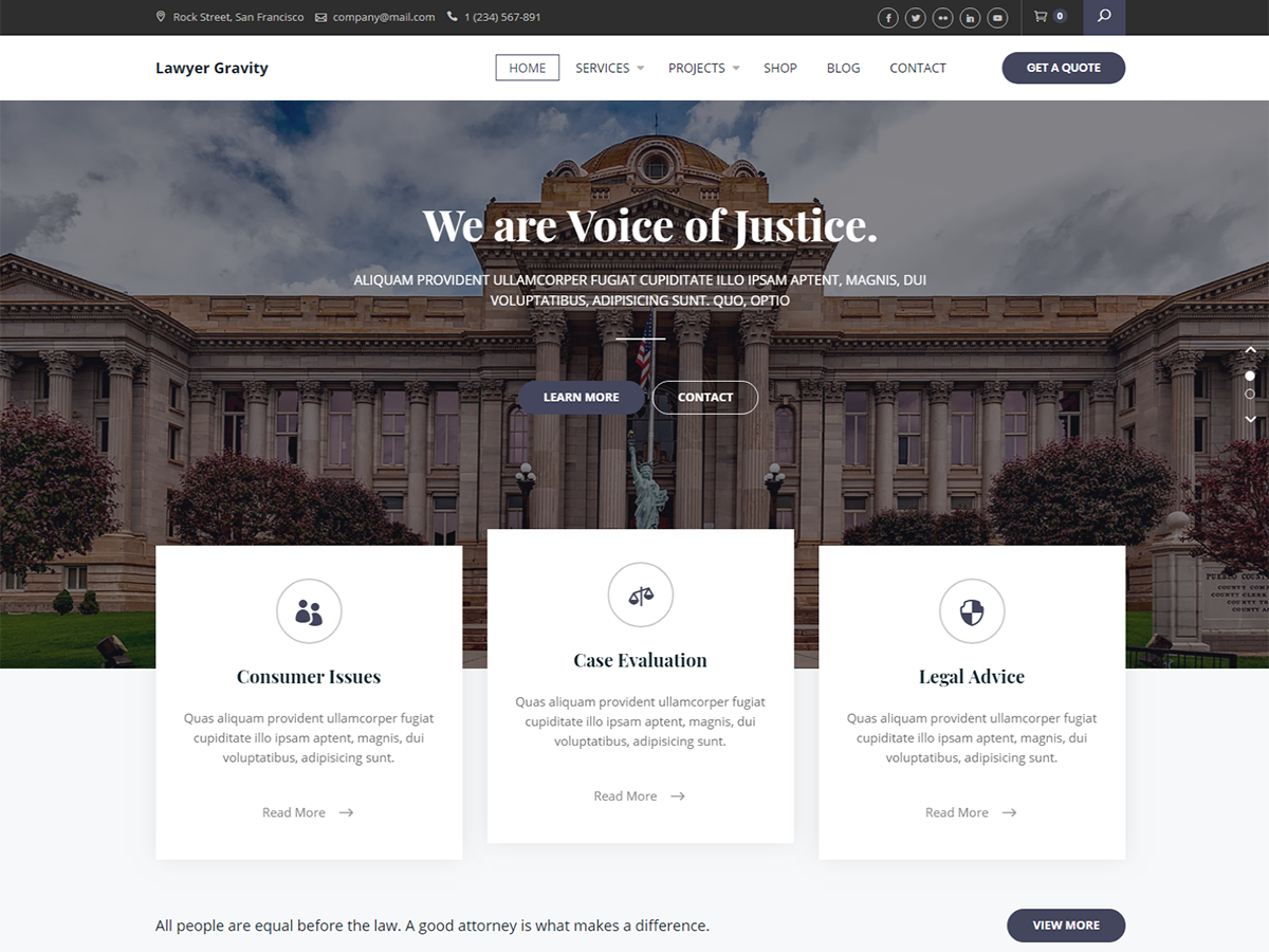 Lawyer Gravity theme screenshot