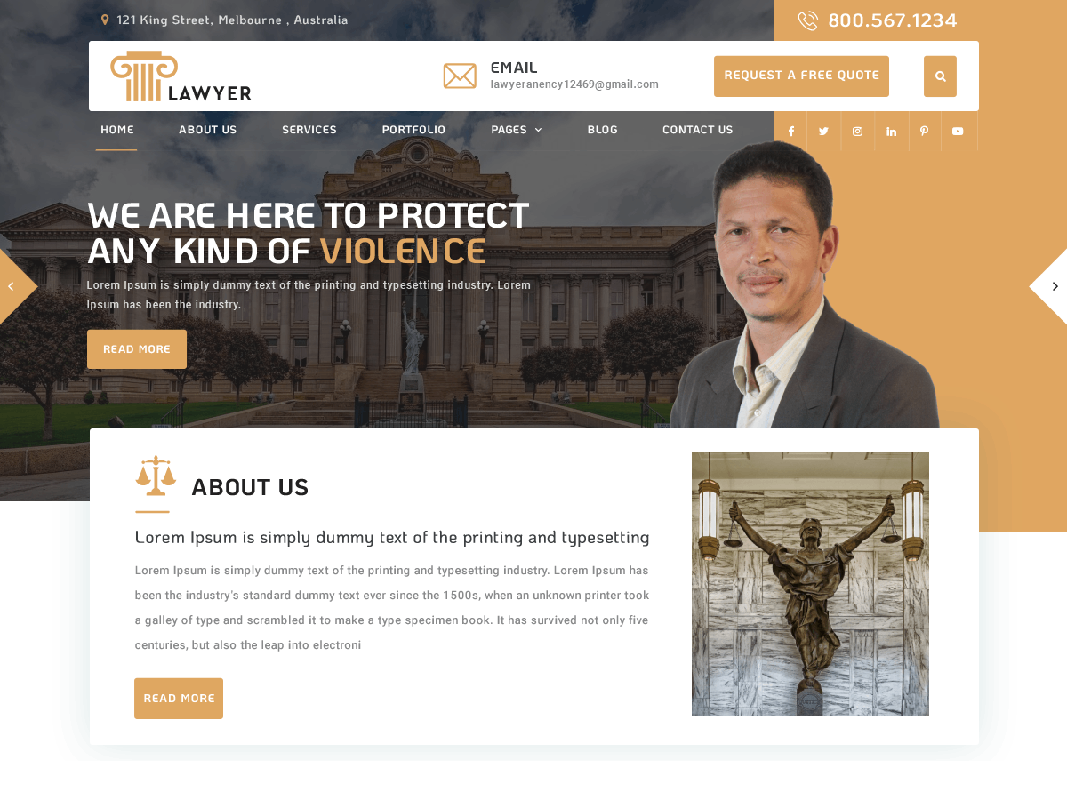 Lawyer Hub theme screenshot