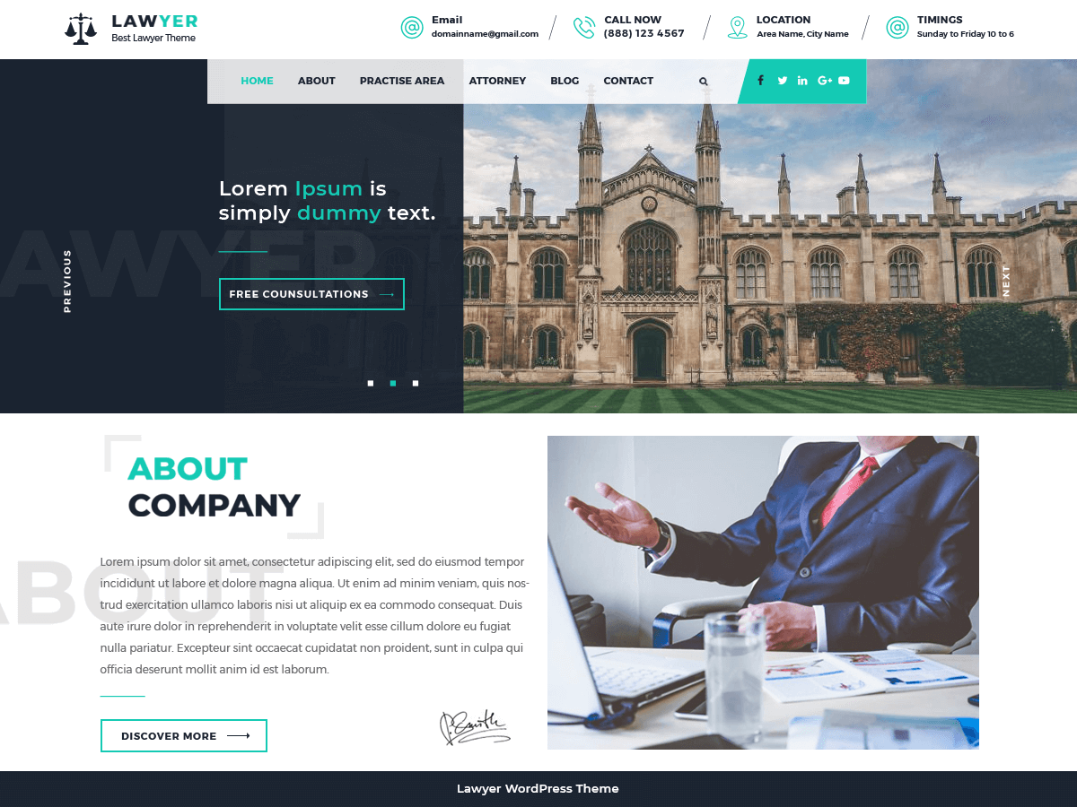 Lawyer Lite theme screenshot