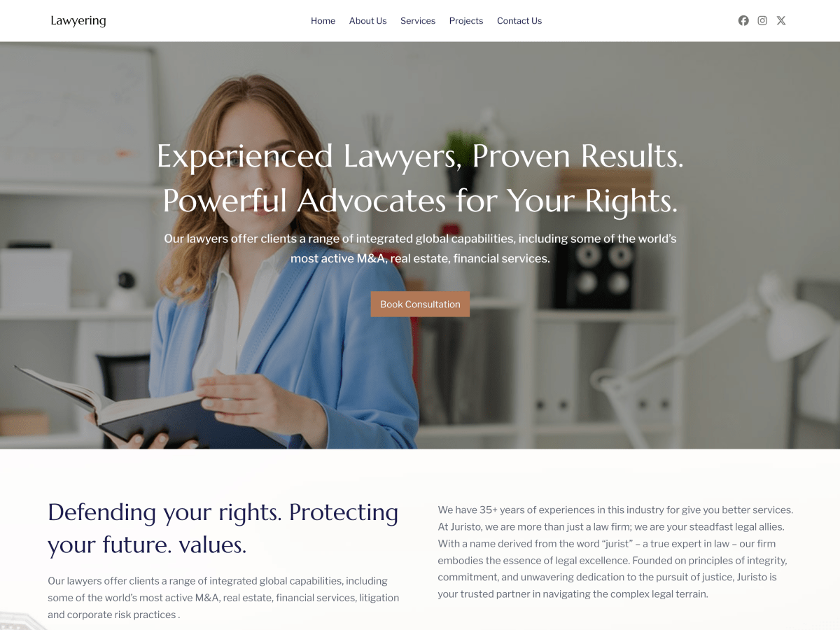 lawyering theme screenshot