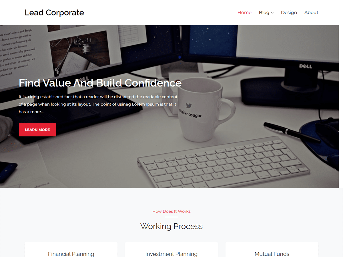 Lead Corporate theme screenshot