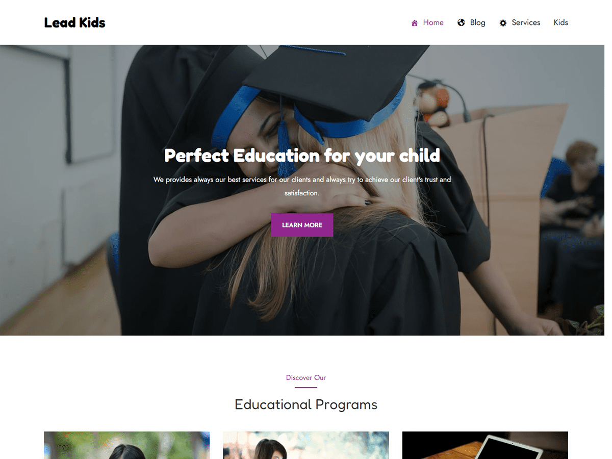 Lead Kids theme screenshot