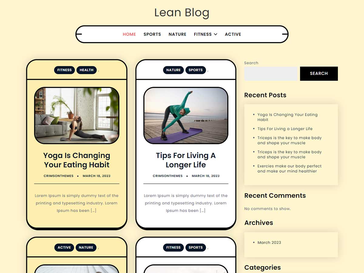 Lean Blog theme screenshot