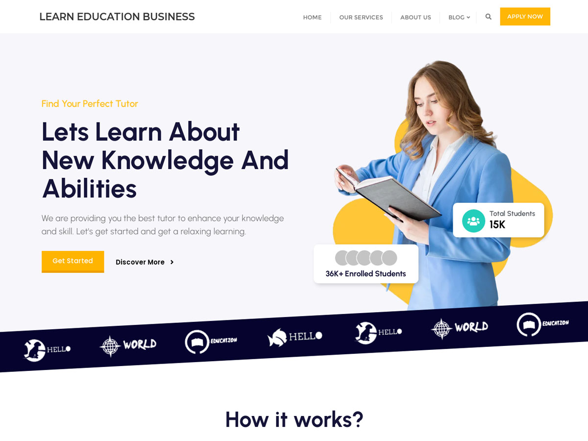 Learn Education Business theme screenshot