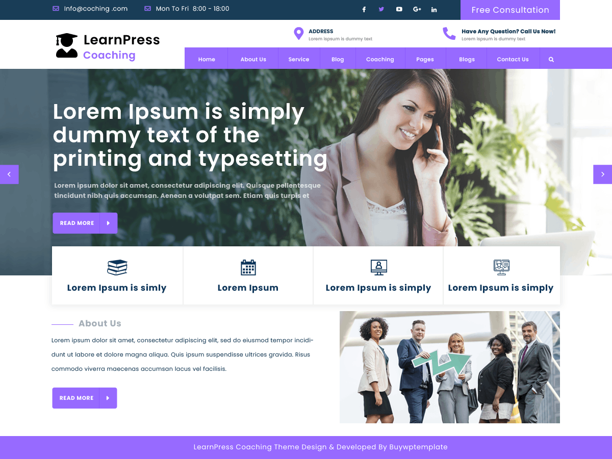 LearnPress Coaching theme screenshot