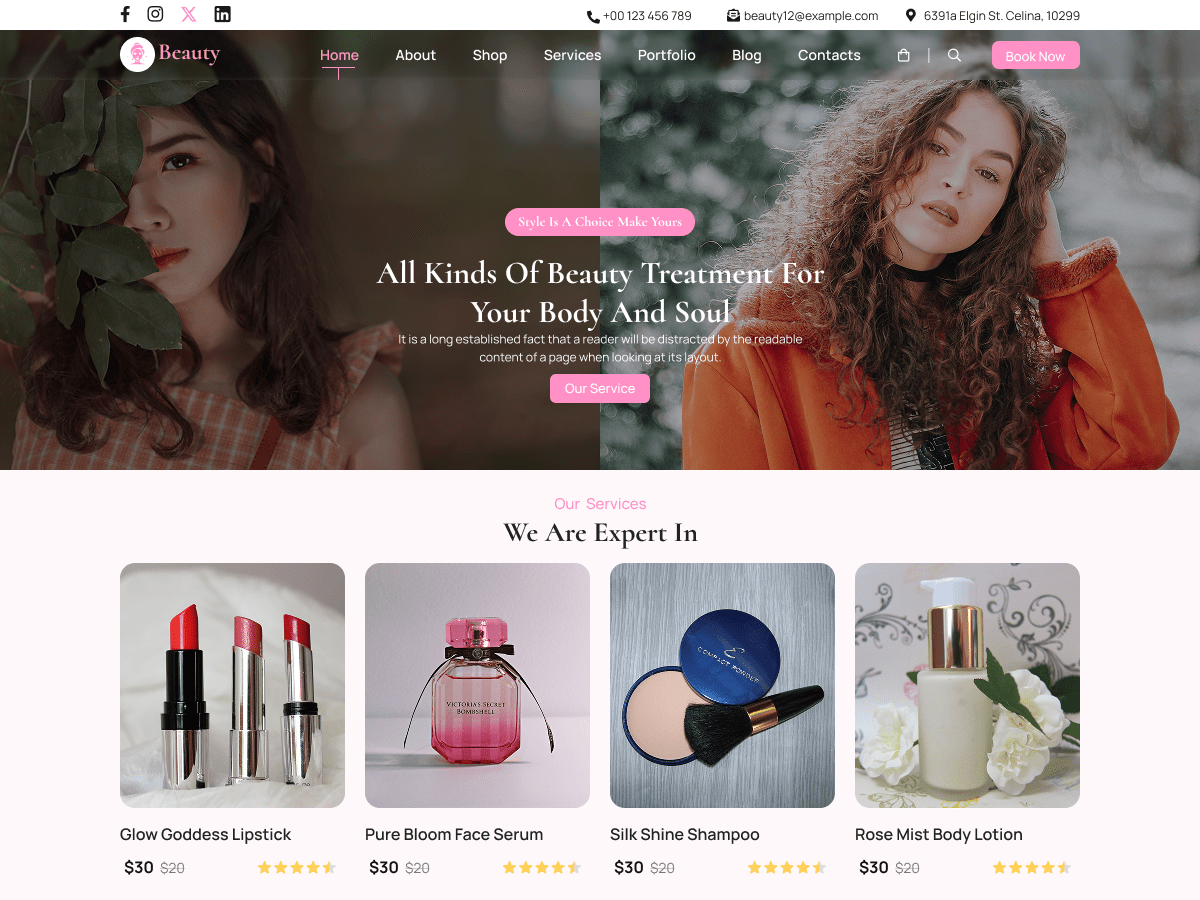 Legacy Beauty Center theme screenshot