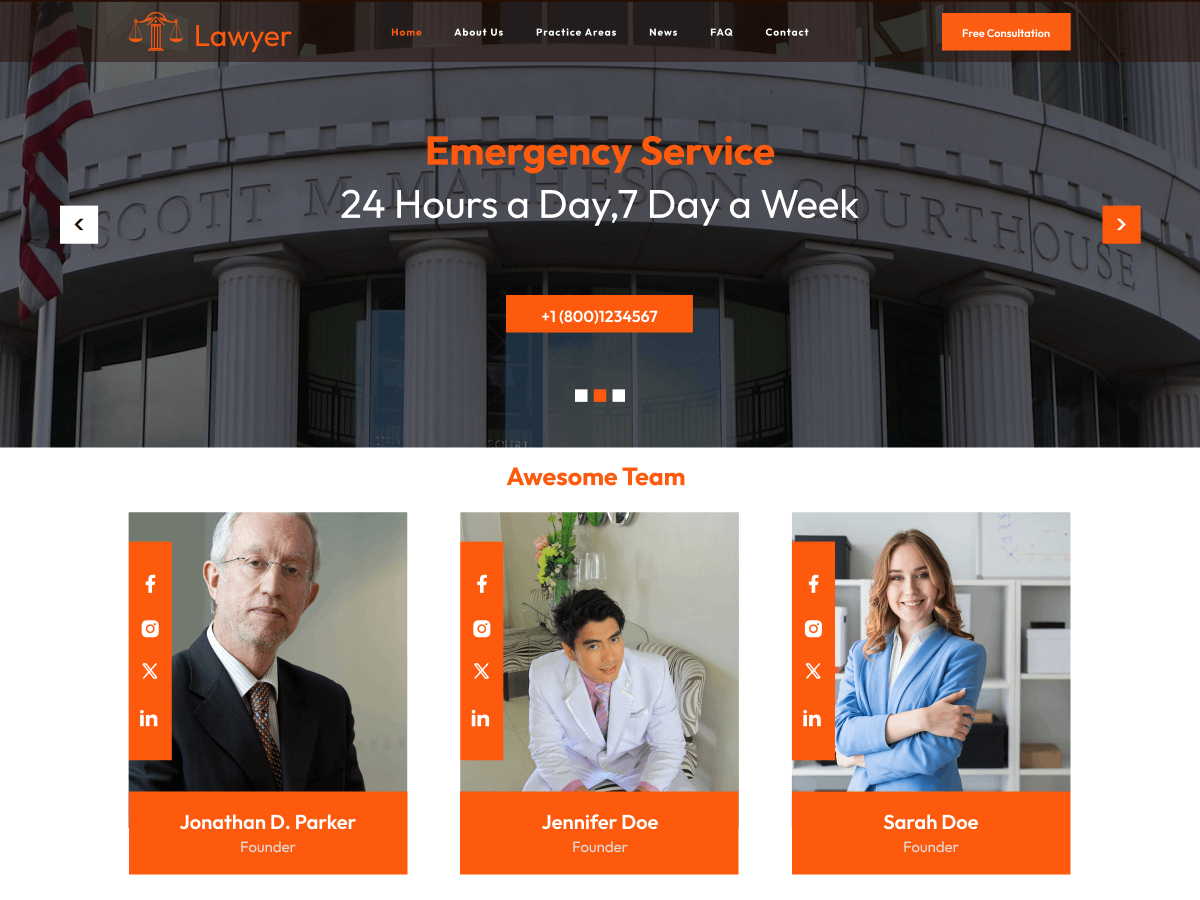 Legal Counselor theme screenshot
