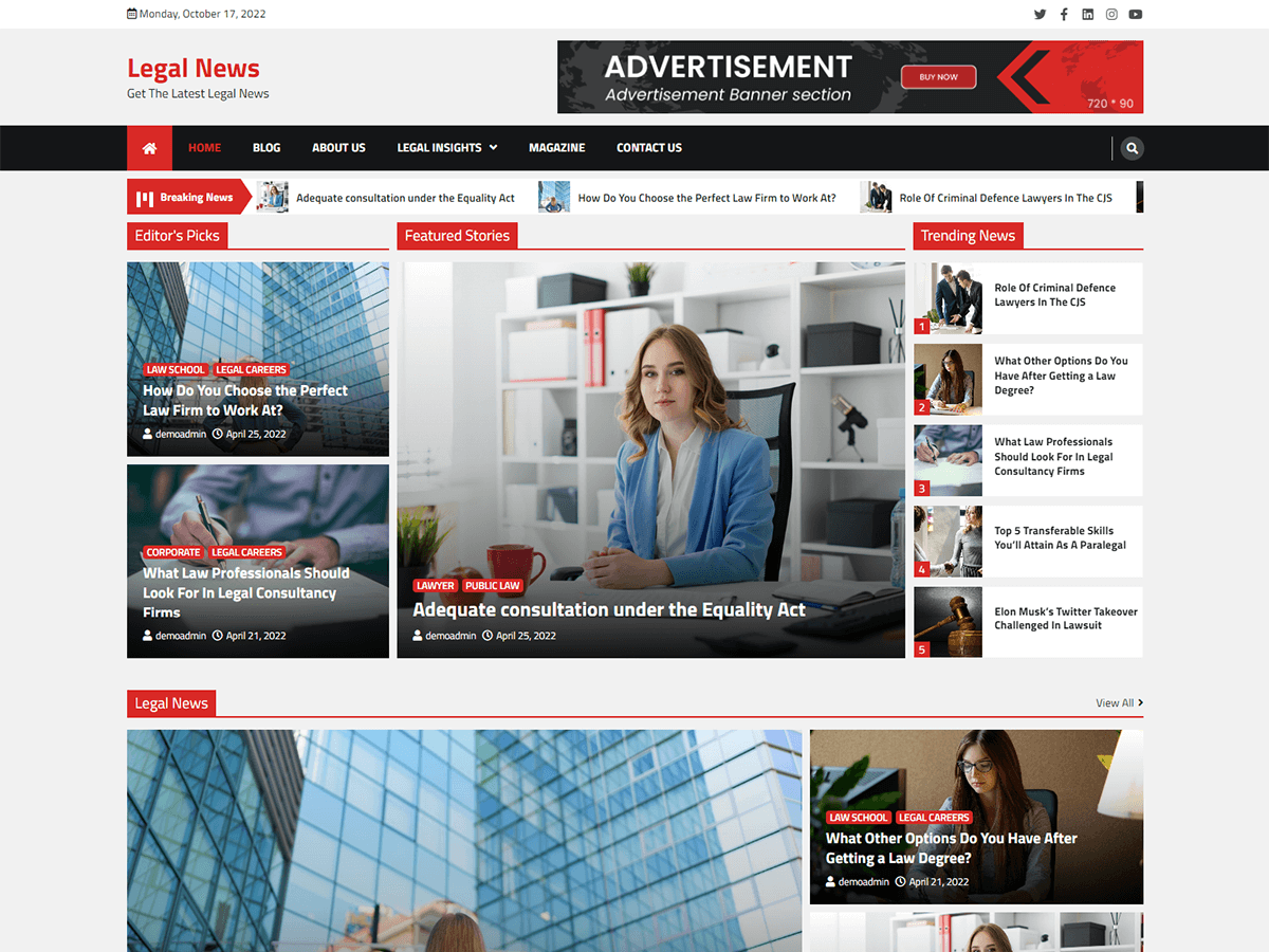 Legal News theme screenshot