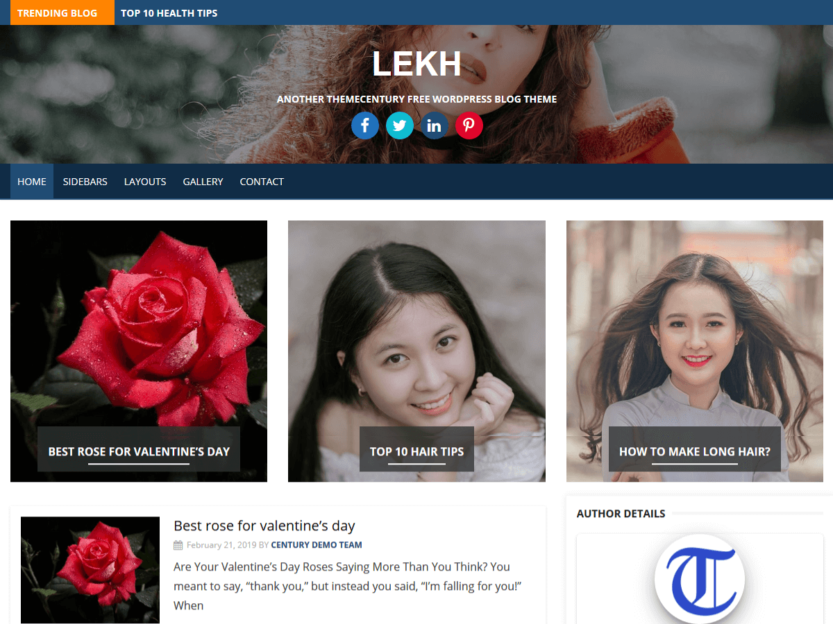Lekh theme screenshot