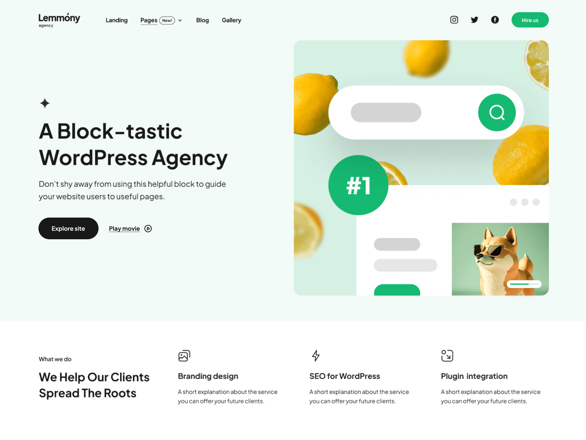 Lemmony Agency theme screenshot