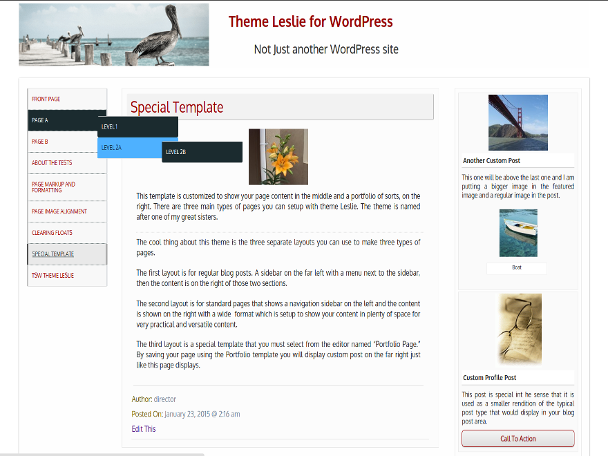 Leslie theme screenshot