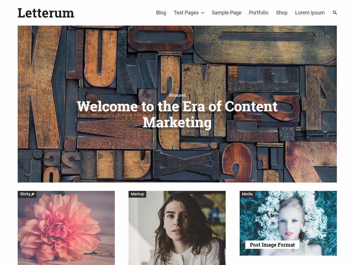 Letterum theme screenshot