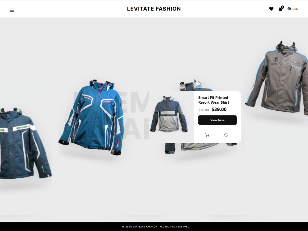 Levitate Fashion theme screenshot
