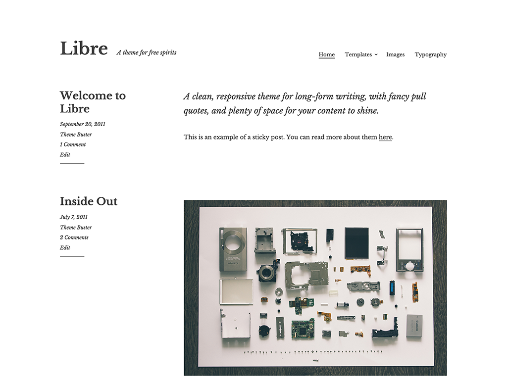 Libre theme screenshot
