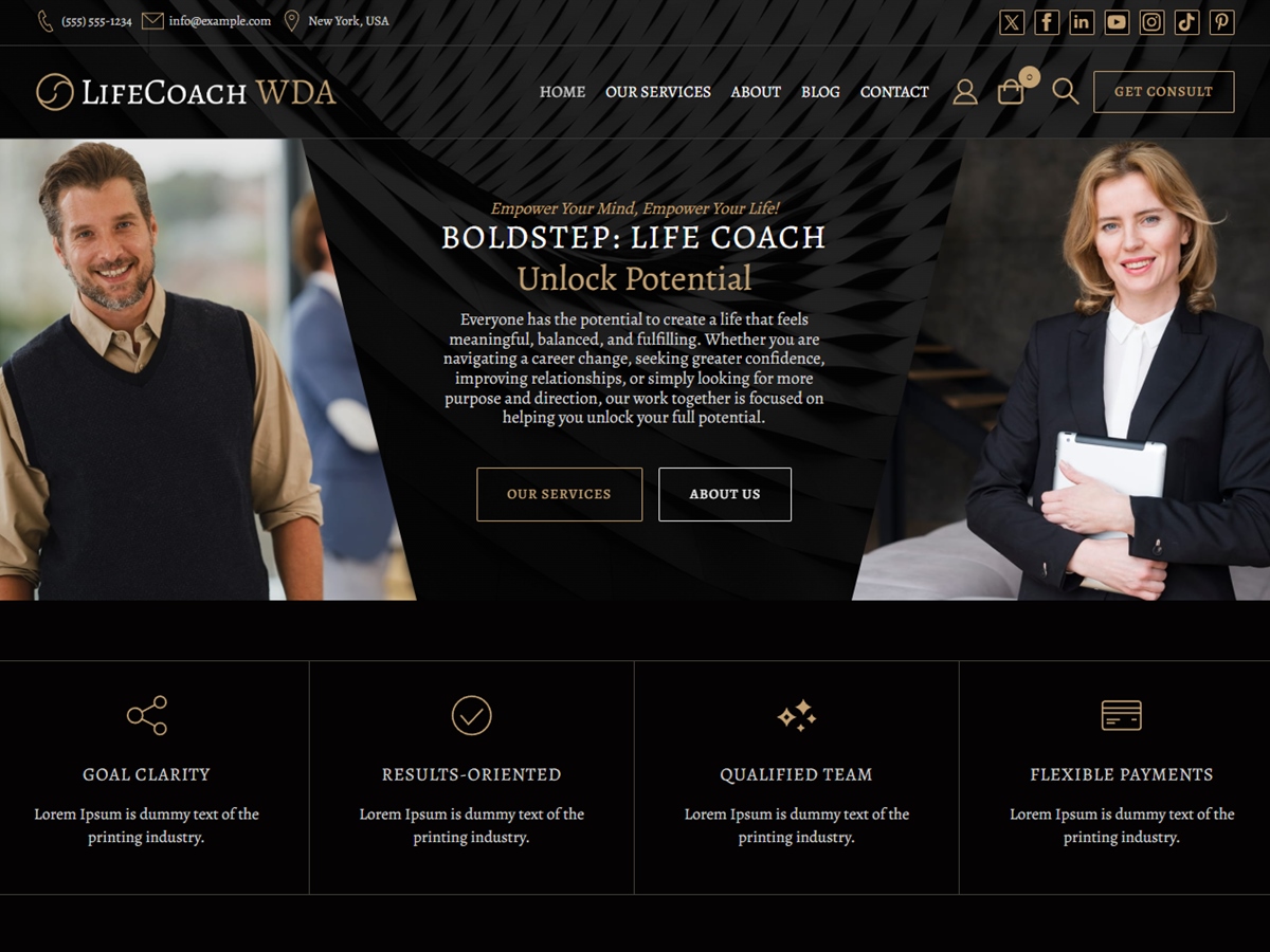 Life Coach: Coaching WDA theme screenshot