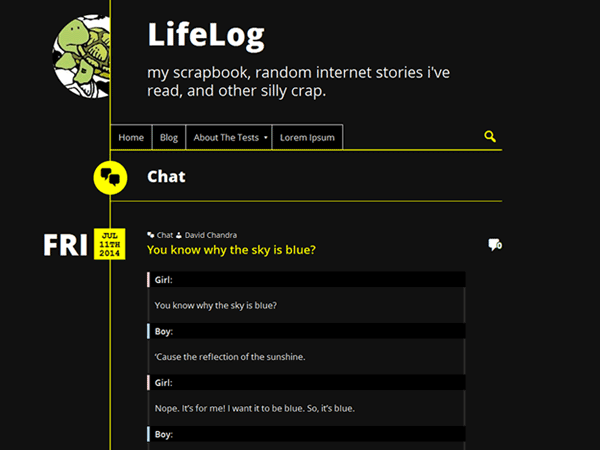 LifeLog theme screenshot