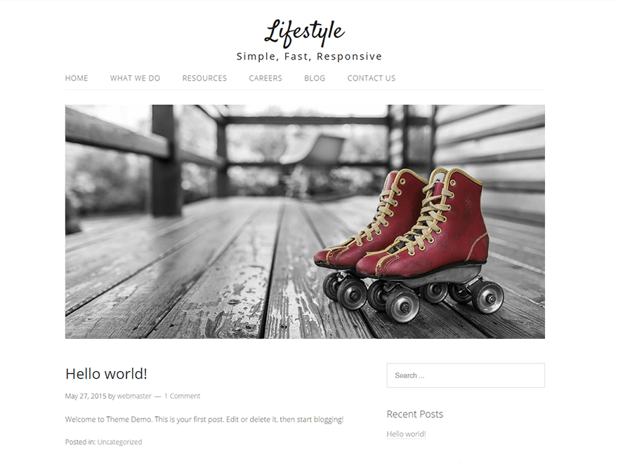 Lifestyle theme screenshot