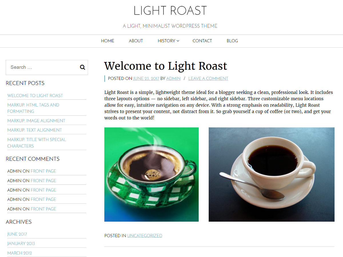 Light Roast theme screenshot