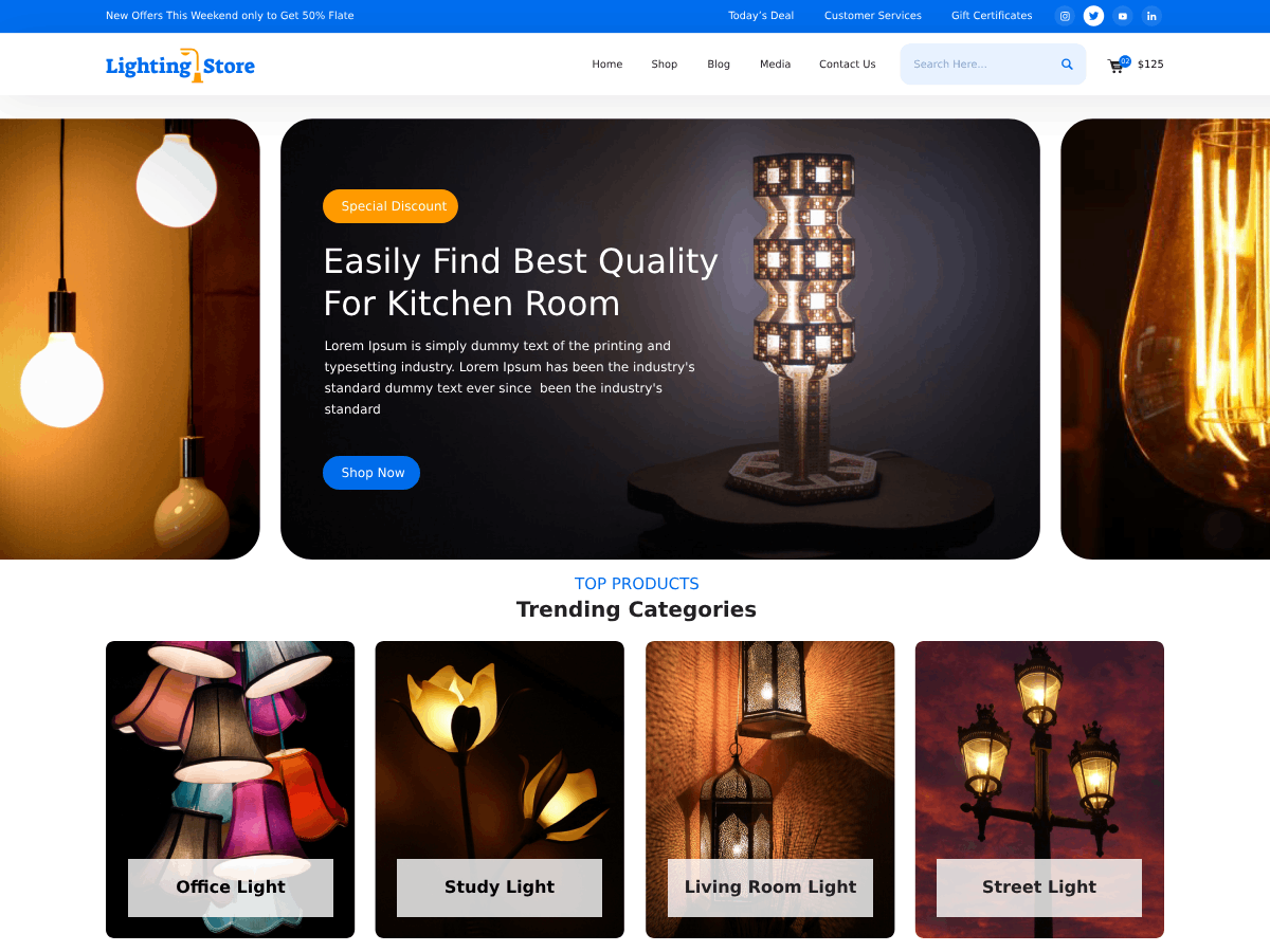 Lighting Fixtures theme screenshot