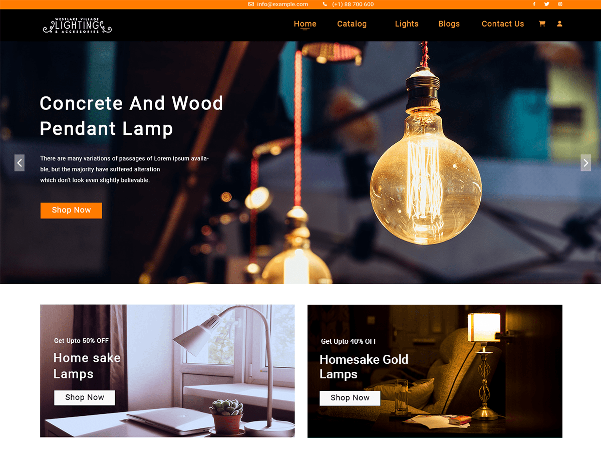 Lighting Shop theme screenshot