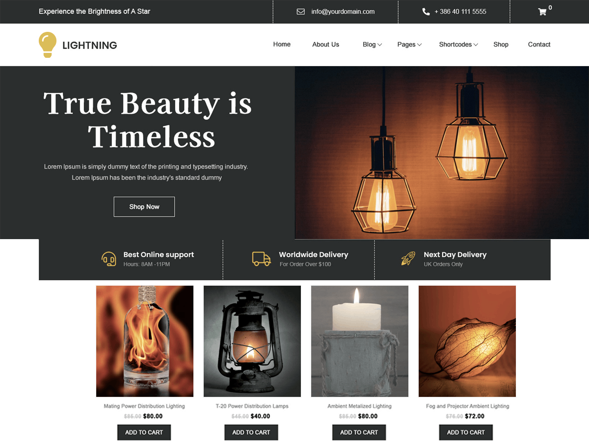 Lighting Store theme screenshot
