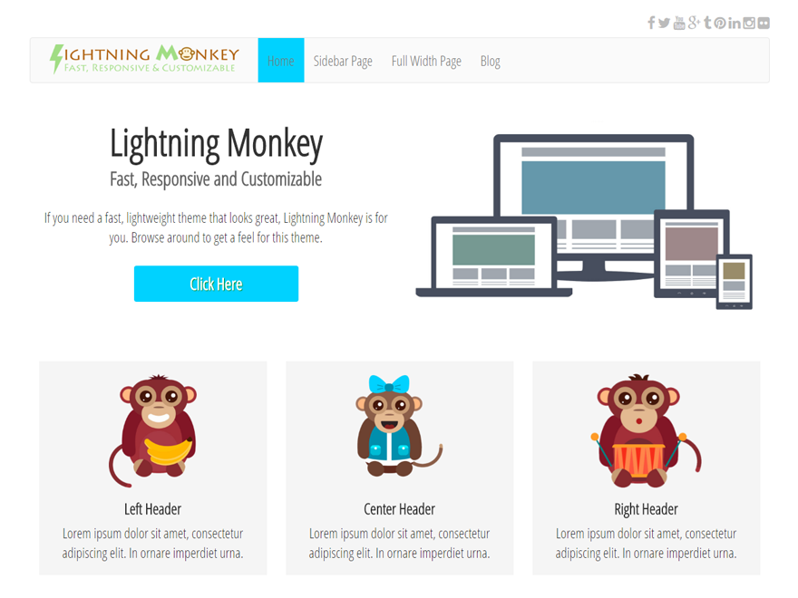 Lightning Monkey theme screenshot
