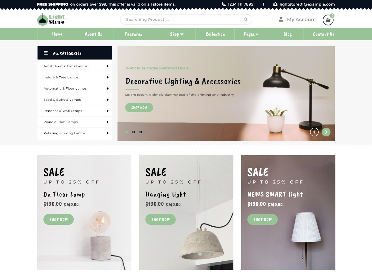 Lights Store theme screenshot