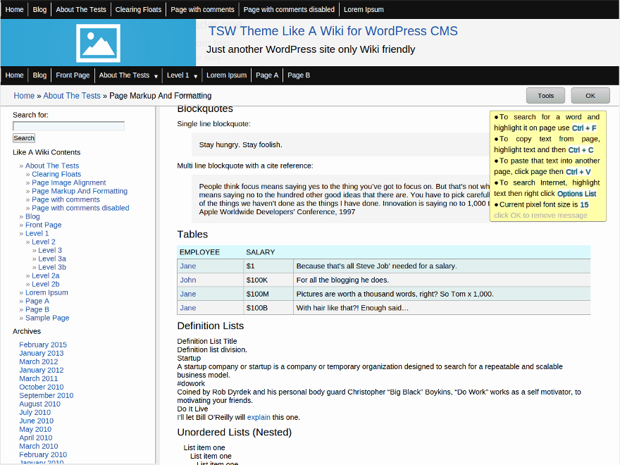 LikeAWiki theme screenshot
