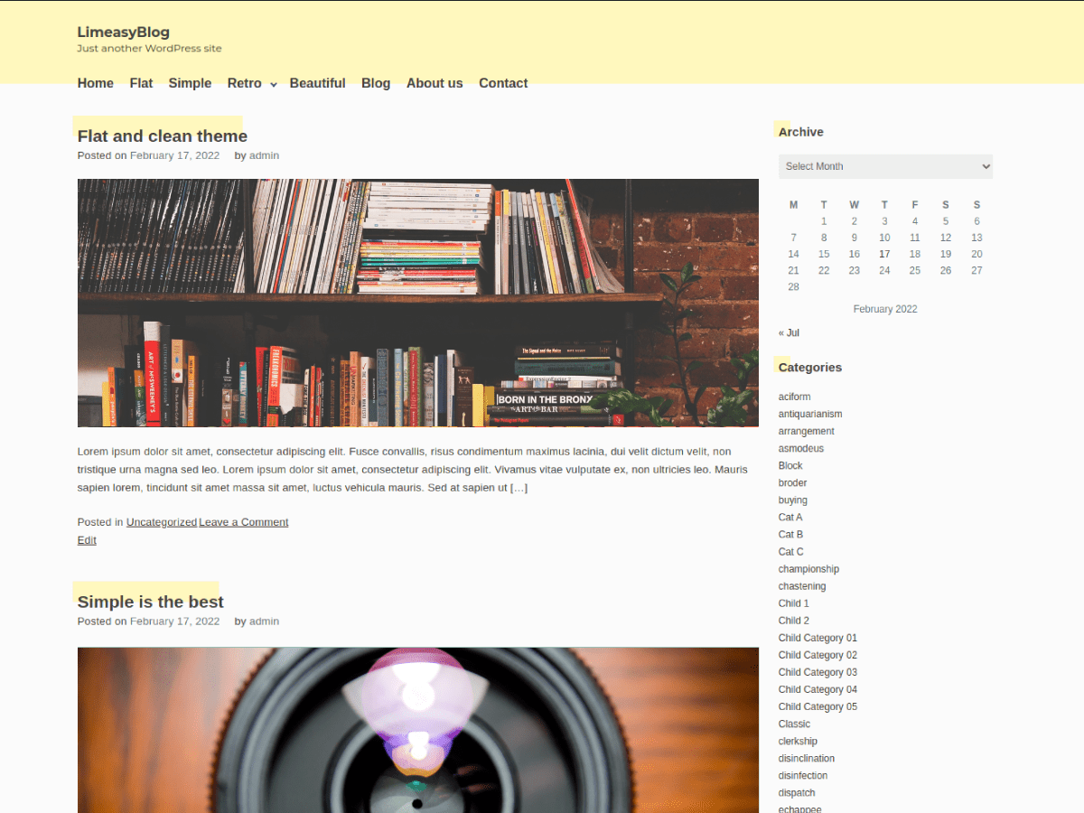 LimeasyBlog theme screenshot