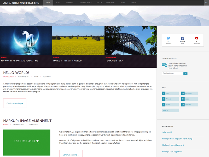Linia Magazine theme screenshot