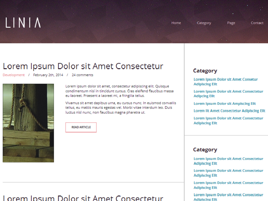 Linia theme screenshot