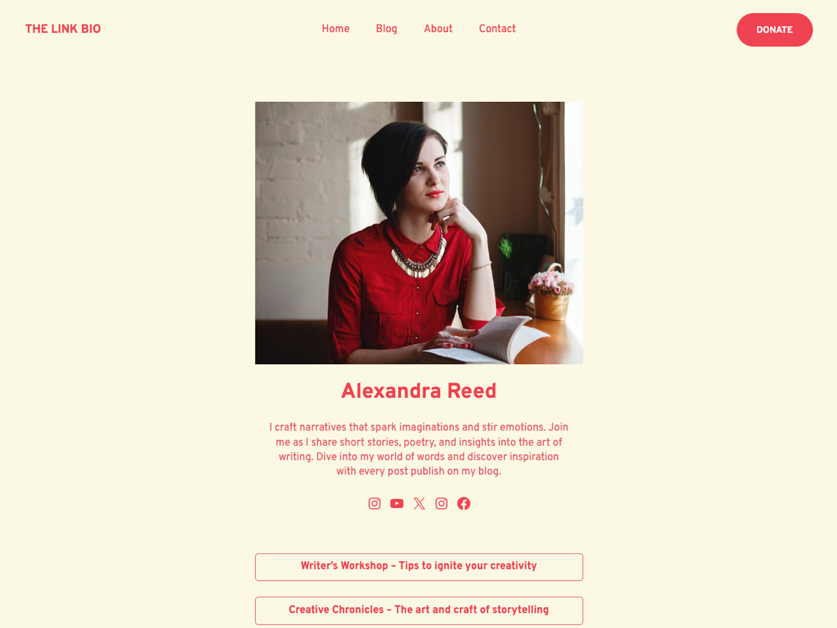 LinkBio theme screenshot