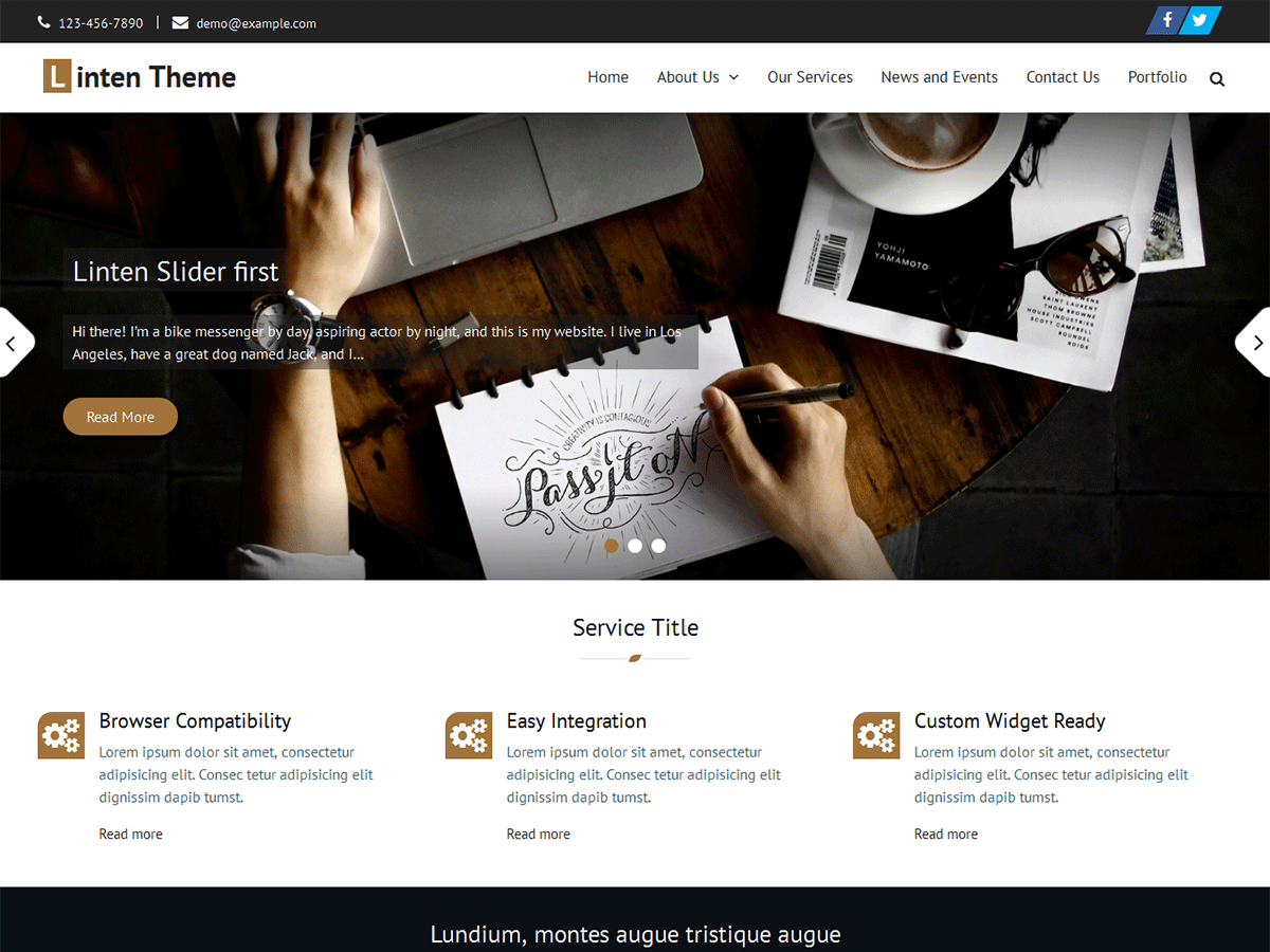 Linten theme screenshot