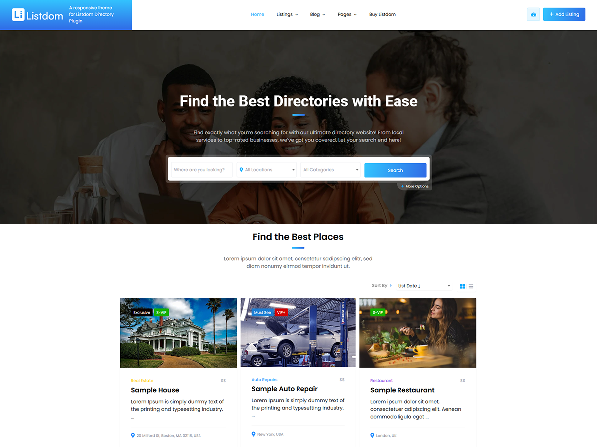 Listdomer theme screenshot