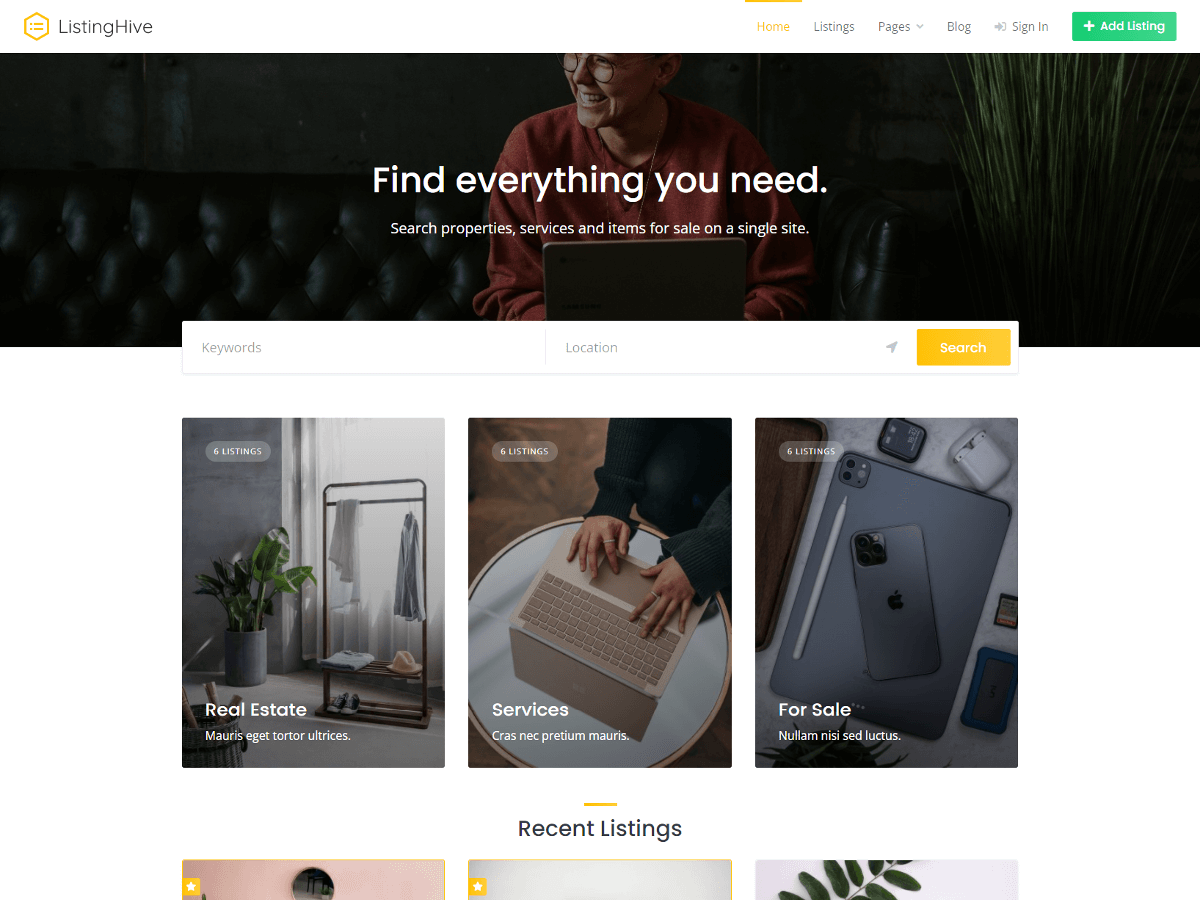 ListingHive theme screenshot