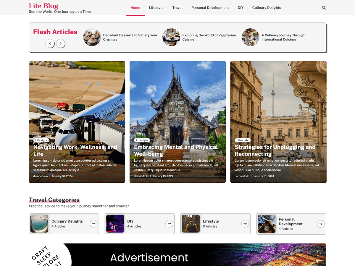 Lite Blog theme screenshot