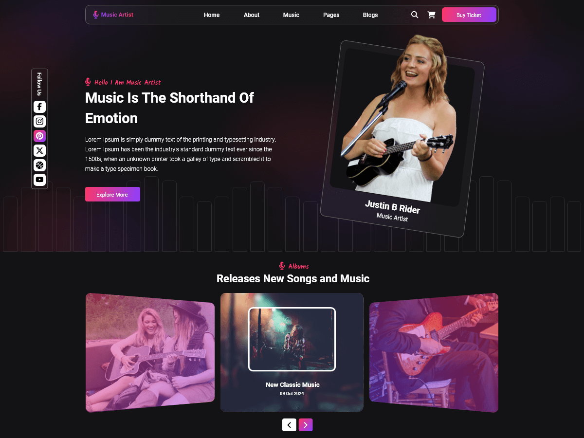 Live Artist theme screenshot