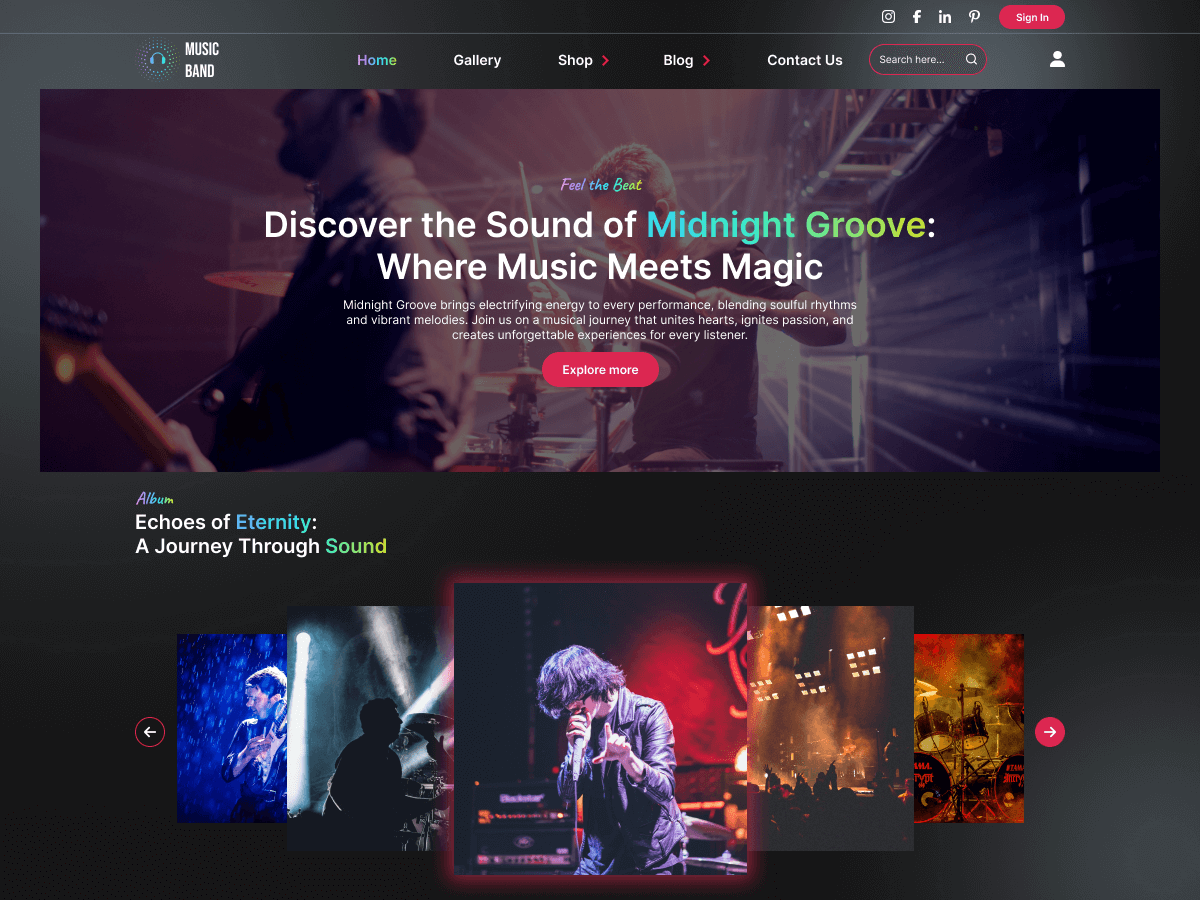 Live Music Band theme screenshot